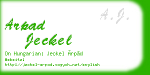 arpad jeckel business card